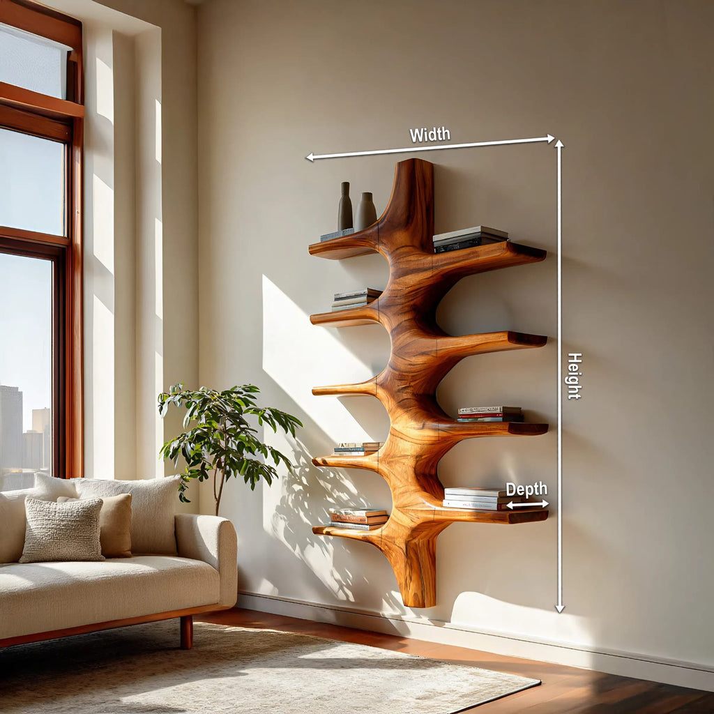 Sculptural Mounted Floating Bookshelf