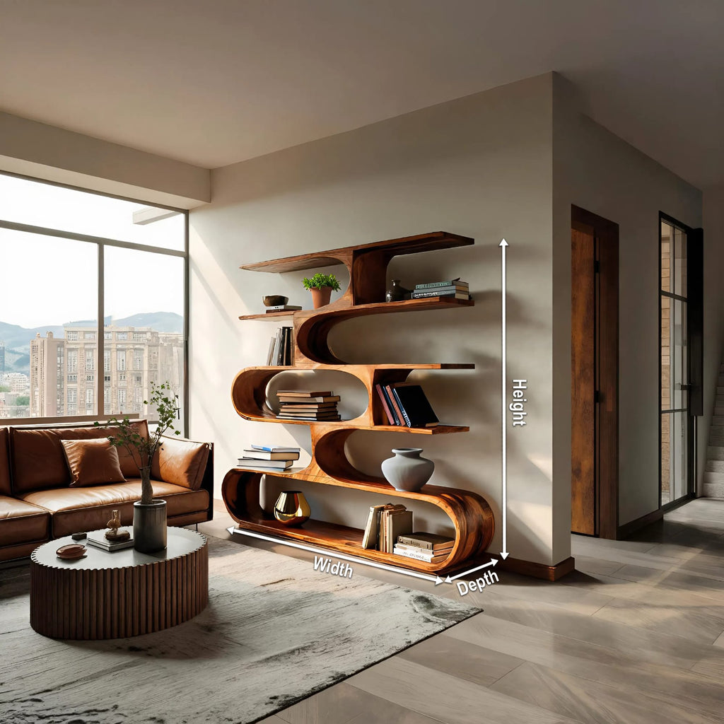 Artistic Curved Sculptural Bookshelf