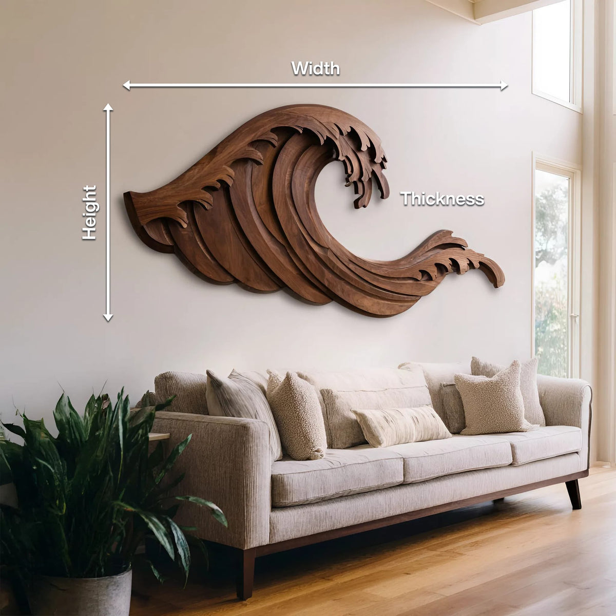 Organic Wave Hand-carved Wall Art