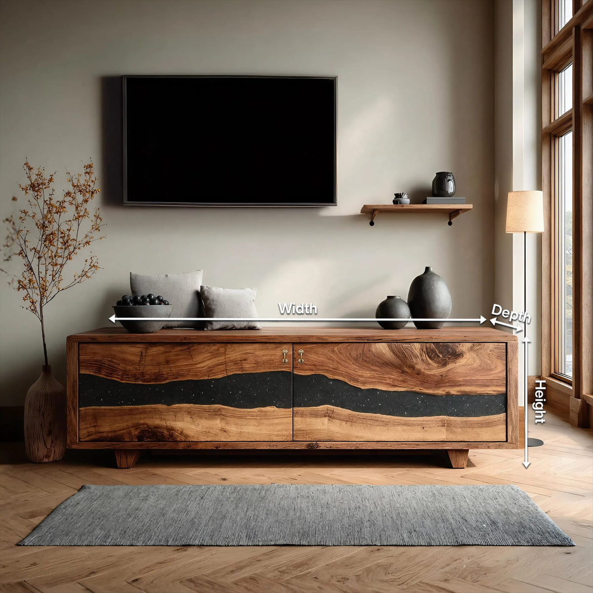 Live Edge Center TV Cabinet
