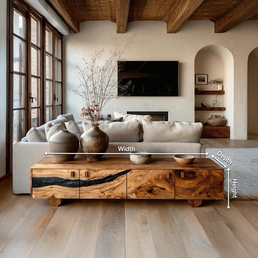 Live Edge Solid Entertainment TV Cabinet
