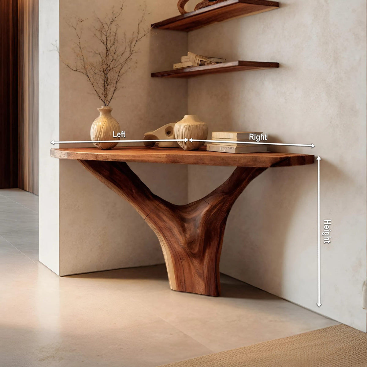 Live Edge Artistic Console Table
