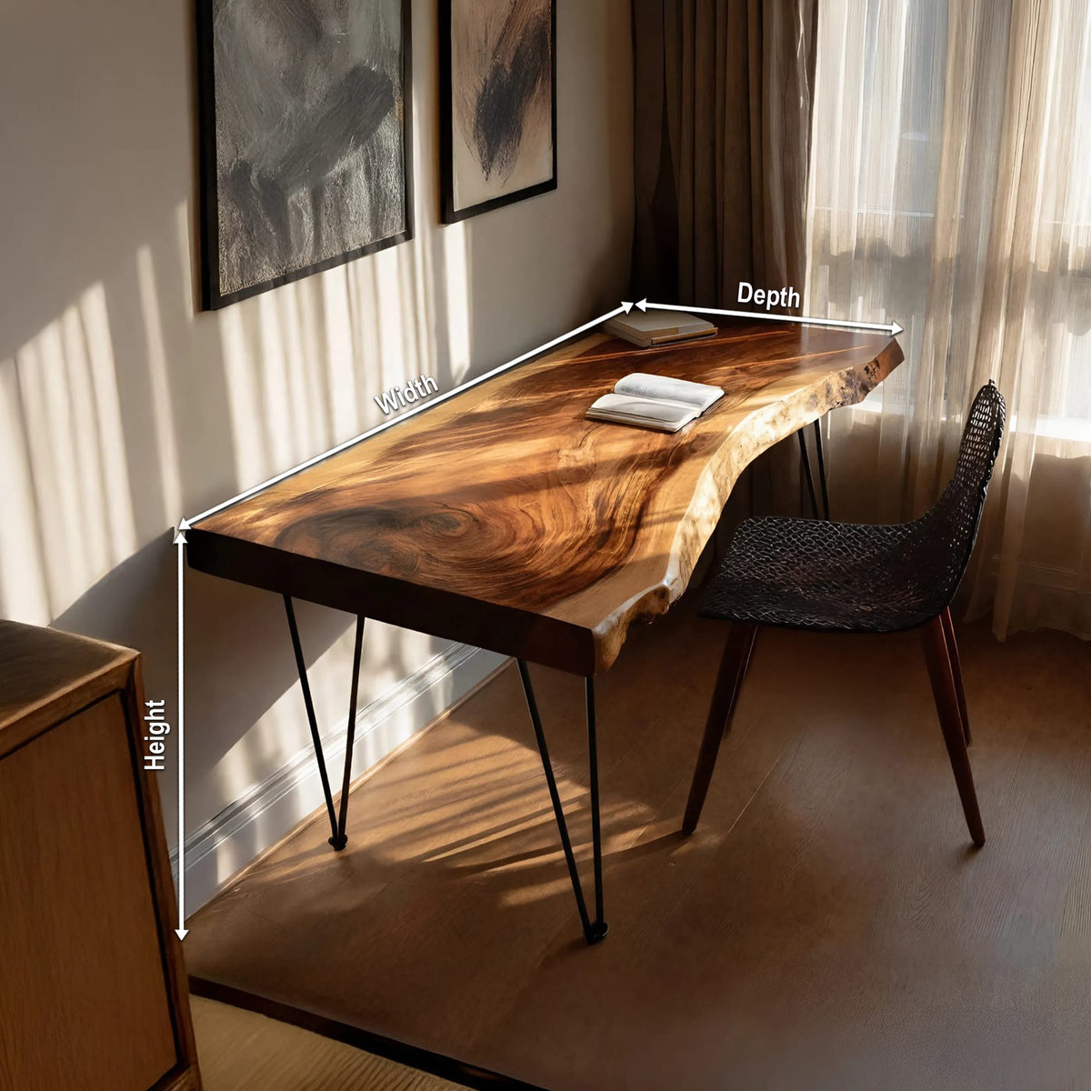 Live Edge Computer Modern Desk