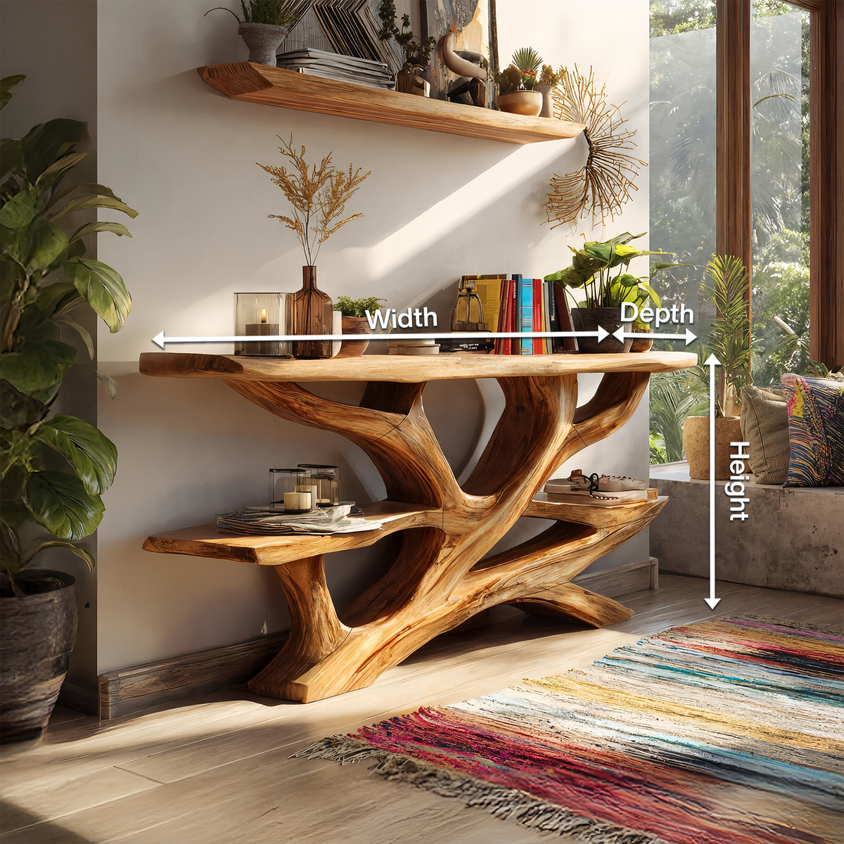 Live Edge Console Table, solid wood, built to order, view 8