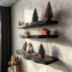 Black Floating Shelf Live Edge Floating Shelf Plans, solid wood, built to order