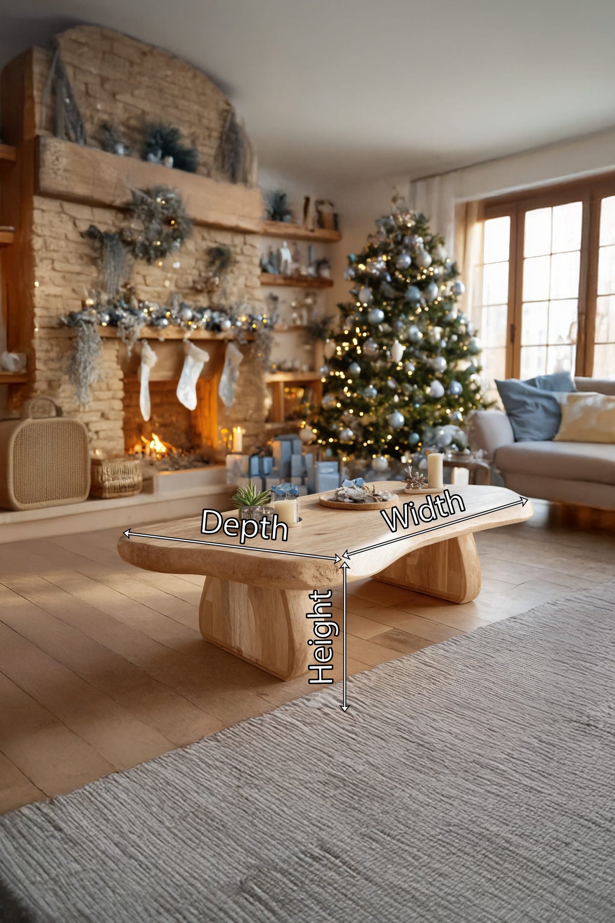 Solid Live Edge Slab Coffee Table
