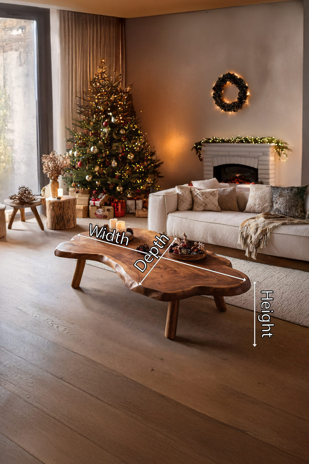 Live Edge Slab Modern Coffee Table