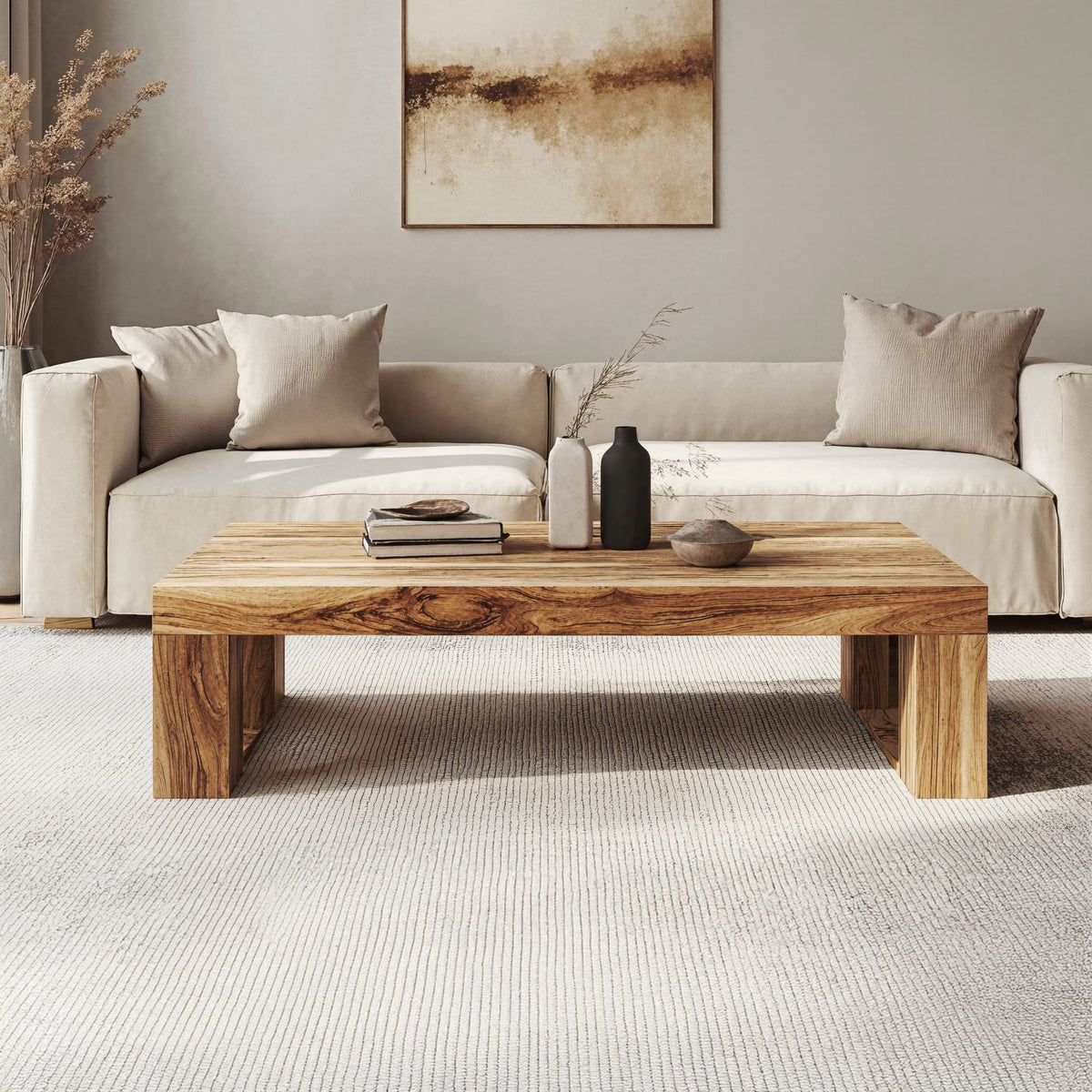 Minimalist Coffee Table Family Room Clean Look, solid wood, built to order