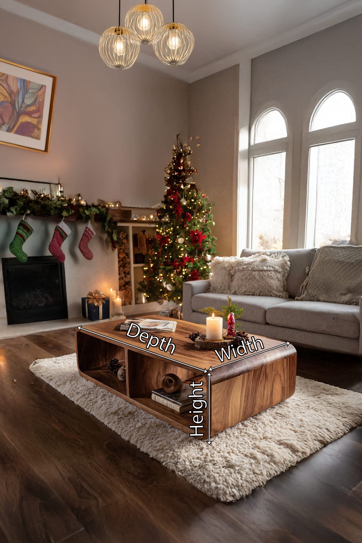 Live Edge Accent Modern Coffee Table