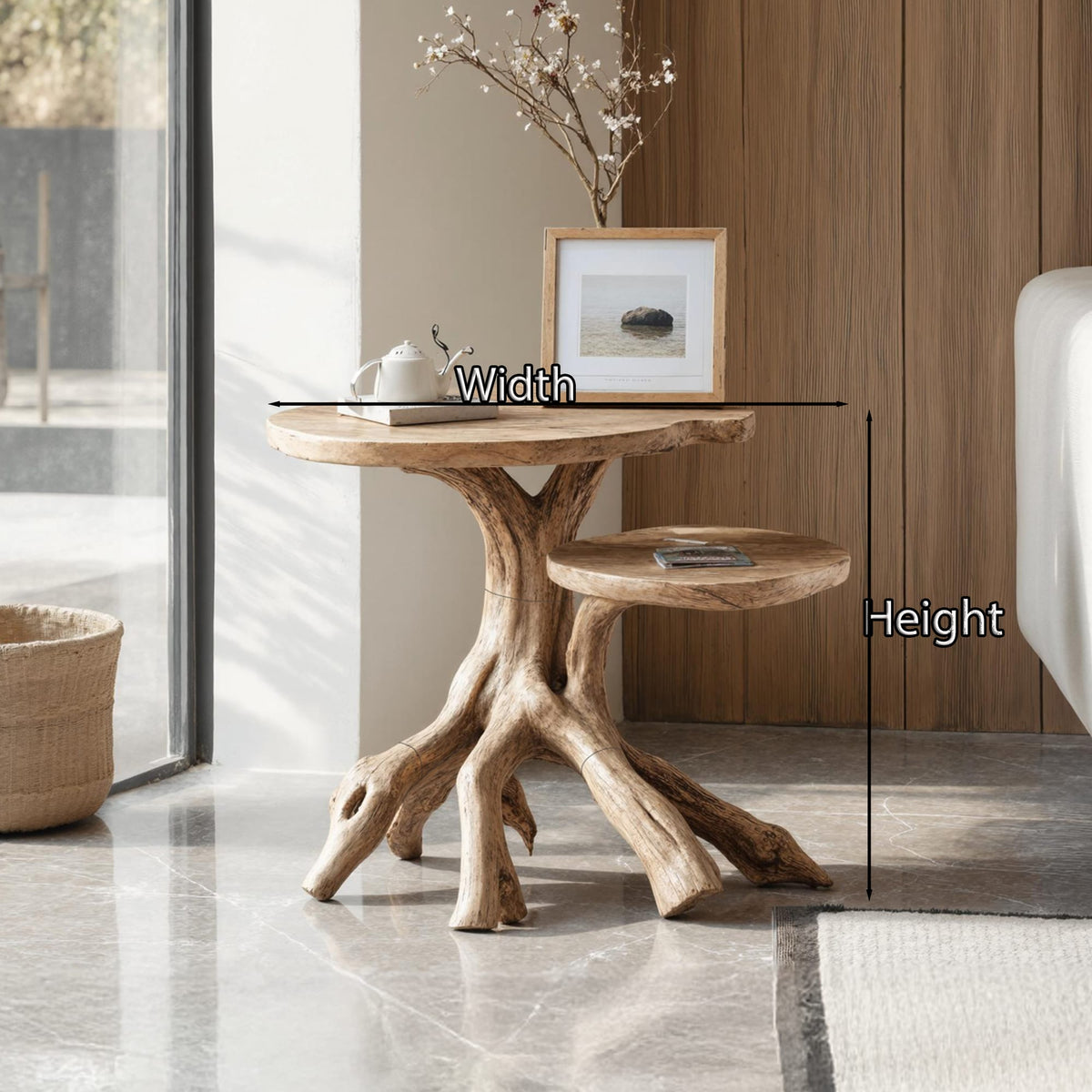 Farmhouse Live Edge End Table Entryway Table, solid wood, built to order