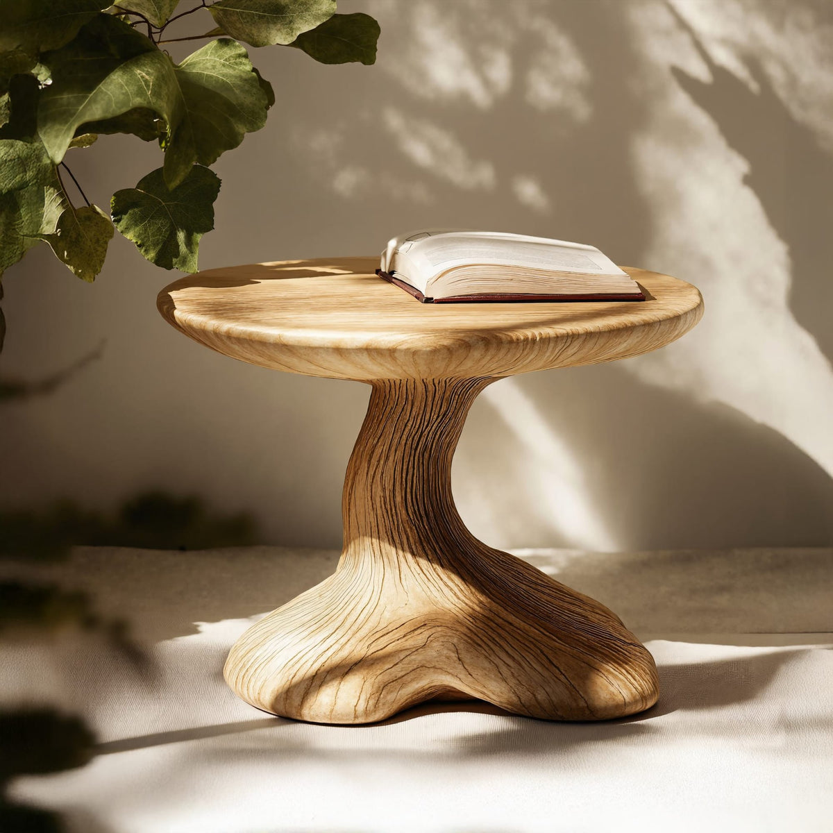 Handcrafted Mushroom End Table, solid wood, built to order