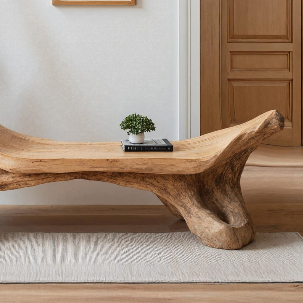 Mid Century Wooden Bench, solid wood, built to order
