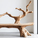 Mid Century Live Edge Bench, solid wood, built to order