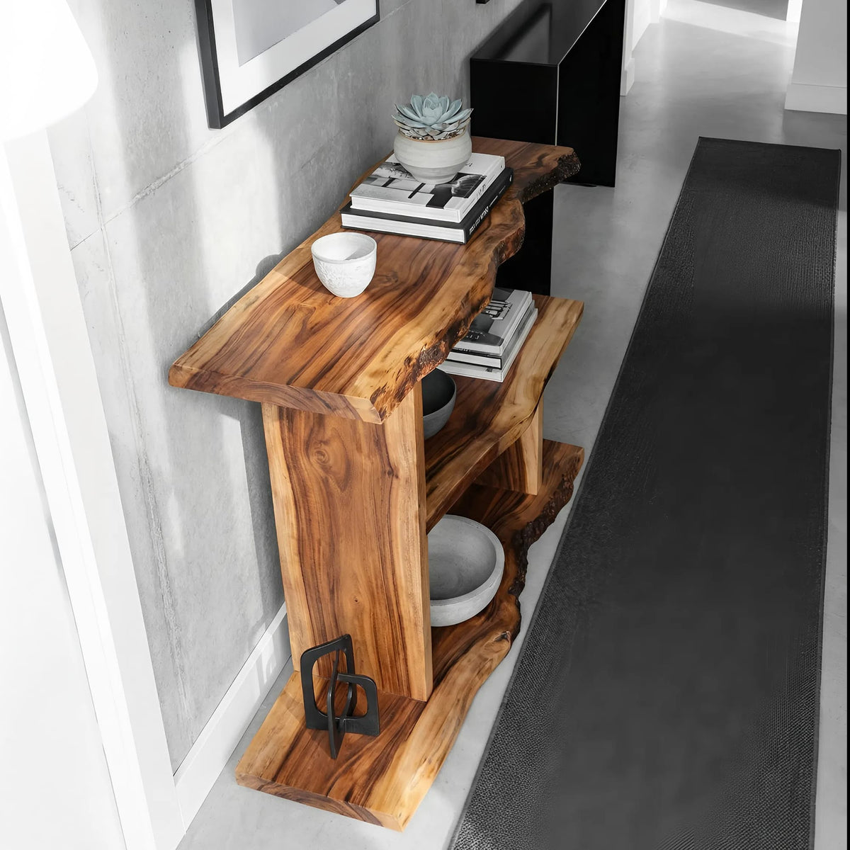 Live Edge Storage Wall Shelf