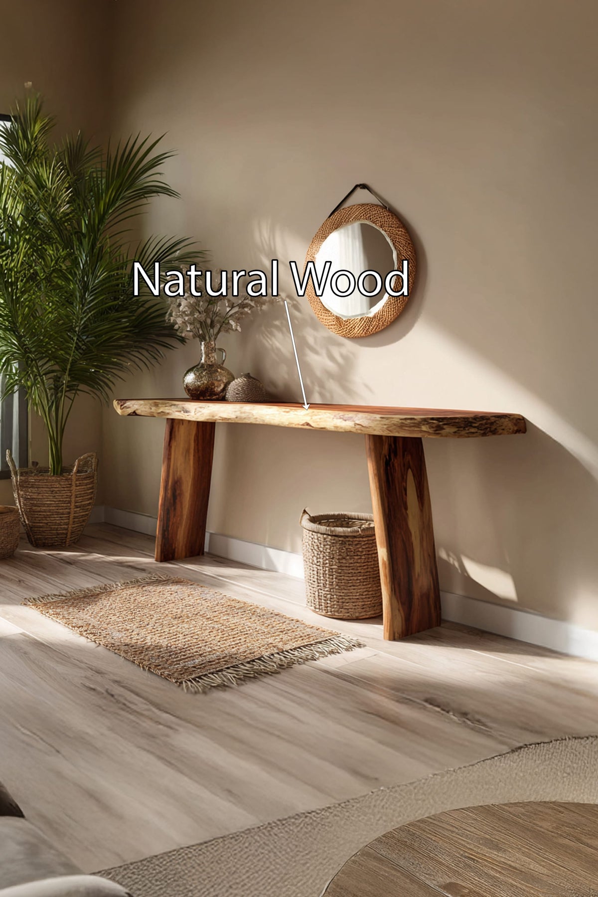 Live Edge Entryway Solid Console Table