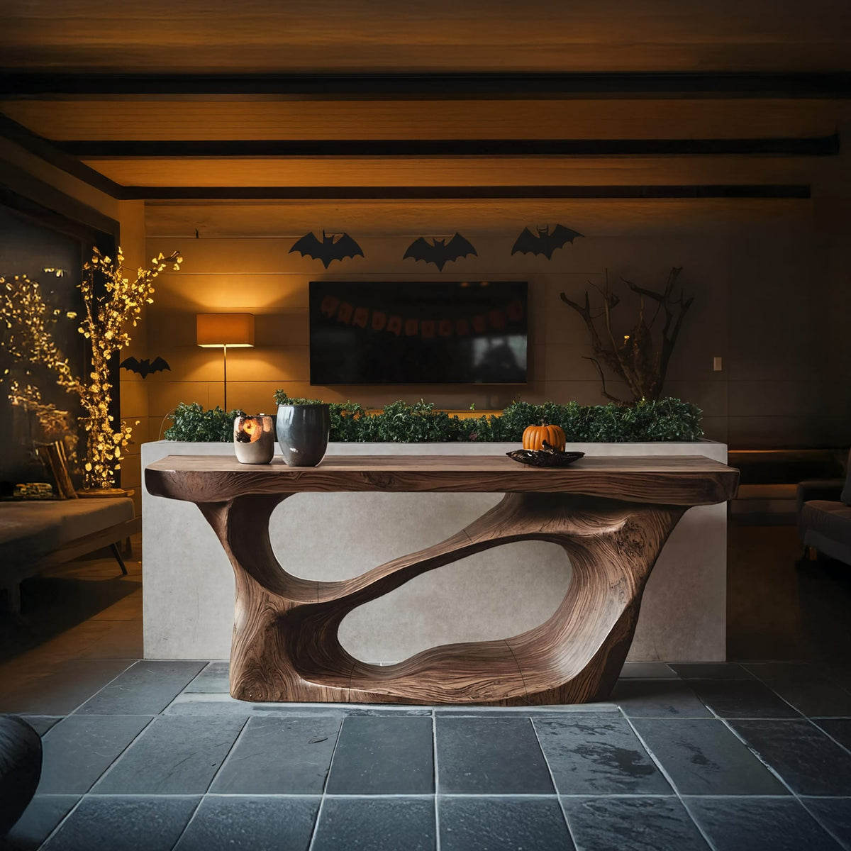 Handcrafted Live Edge Entryway Table, solid wood, built to order