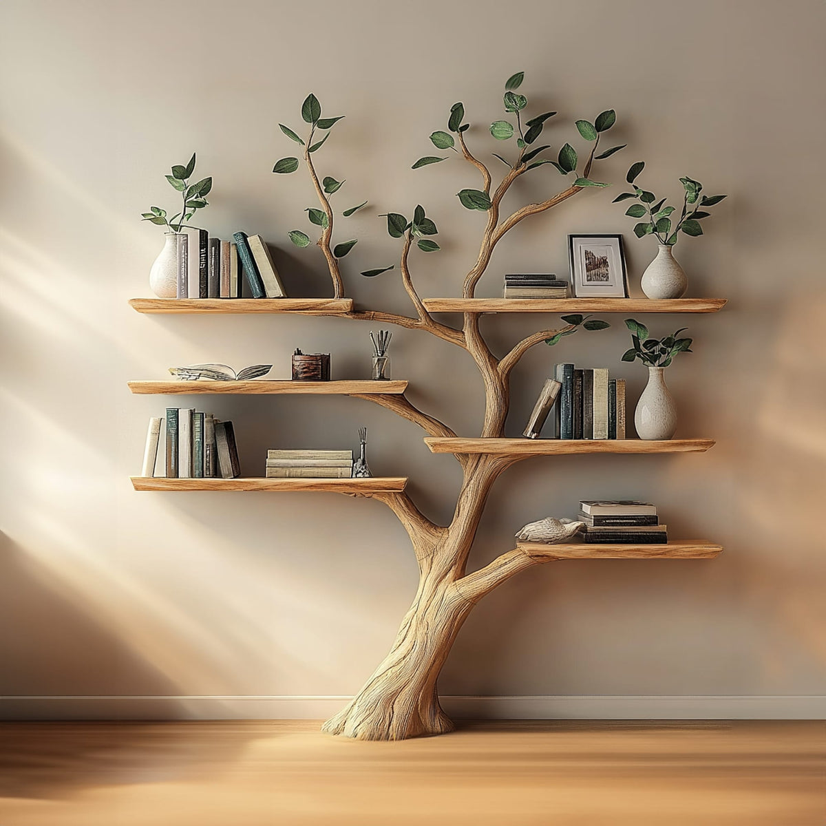 Tree Branch Shelves Wall Mounted Floating Shelf, solid wood, built to order