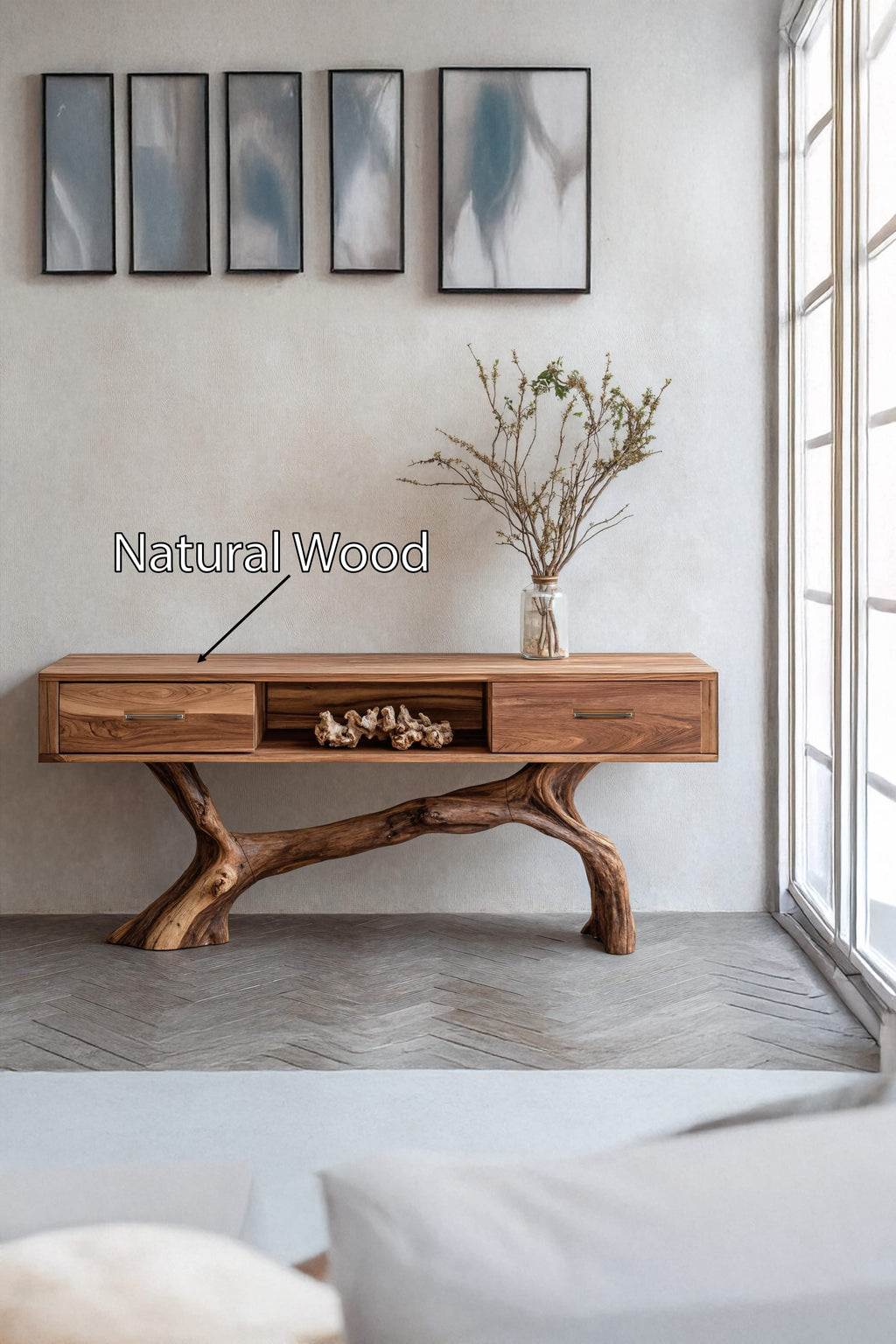 Live Edge Modern Accent Console Table