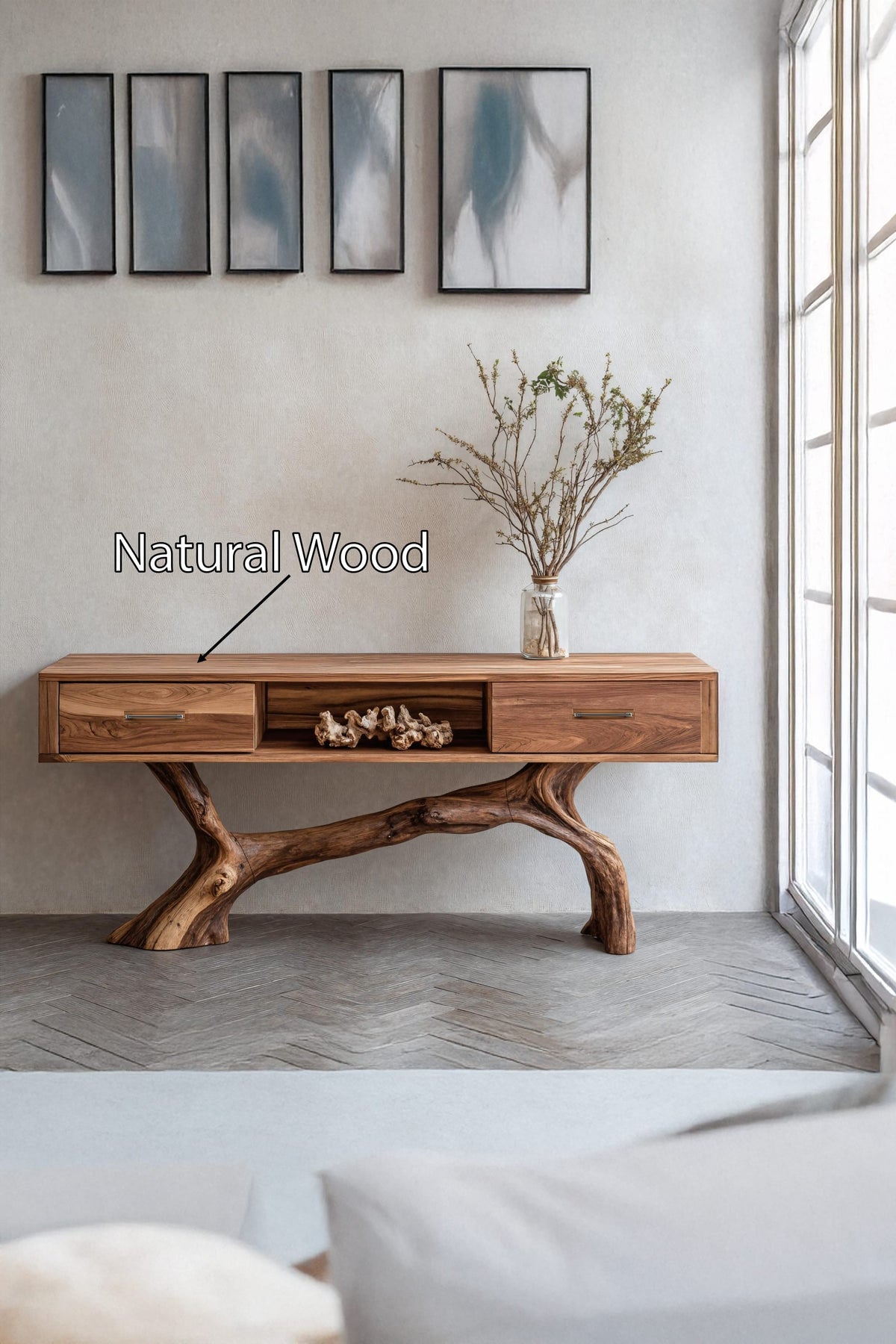 Live Edge Modern Accent Console Table