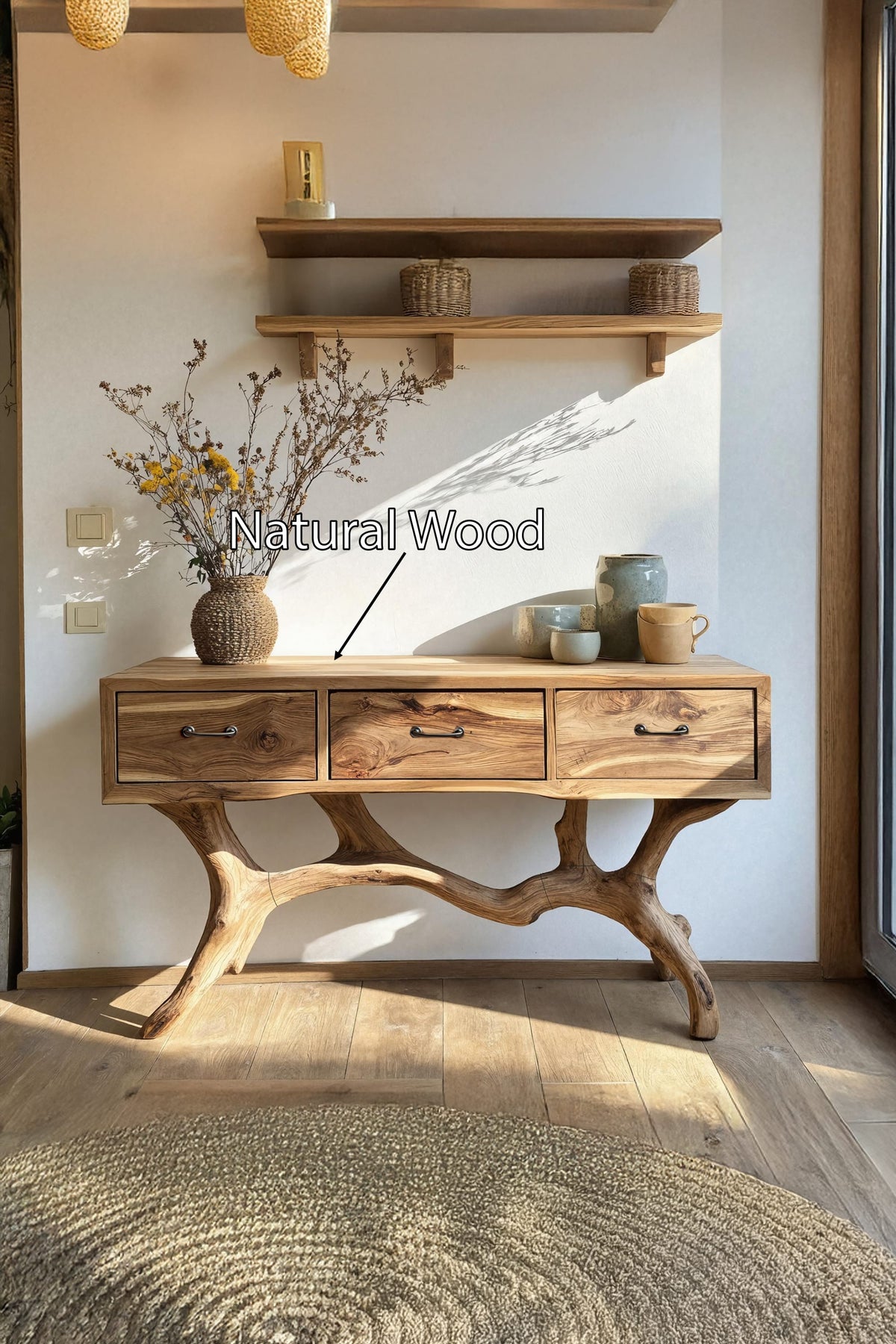 Live Edge Modern Sofa Console Table