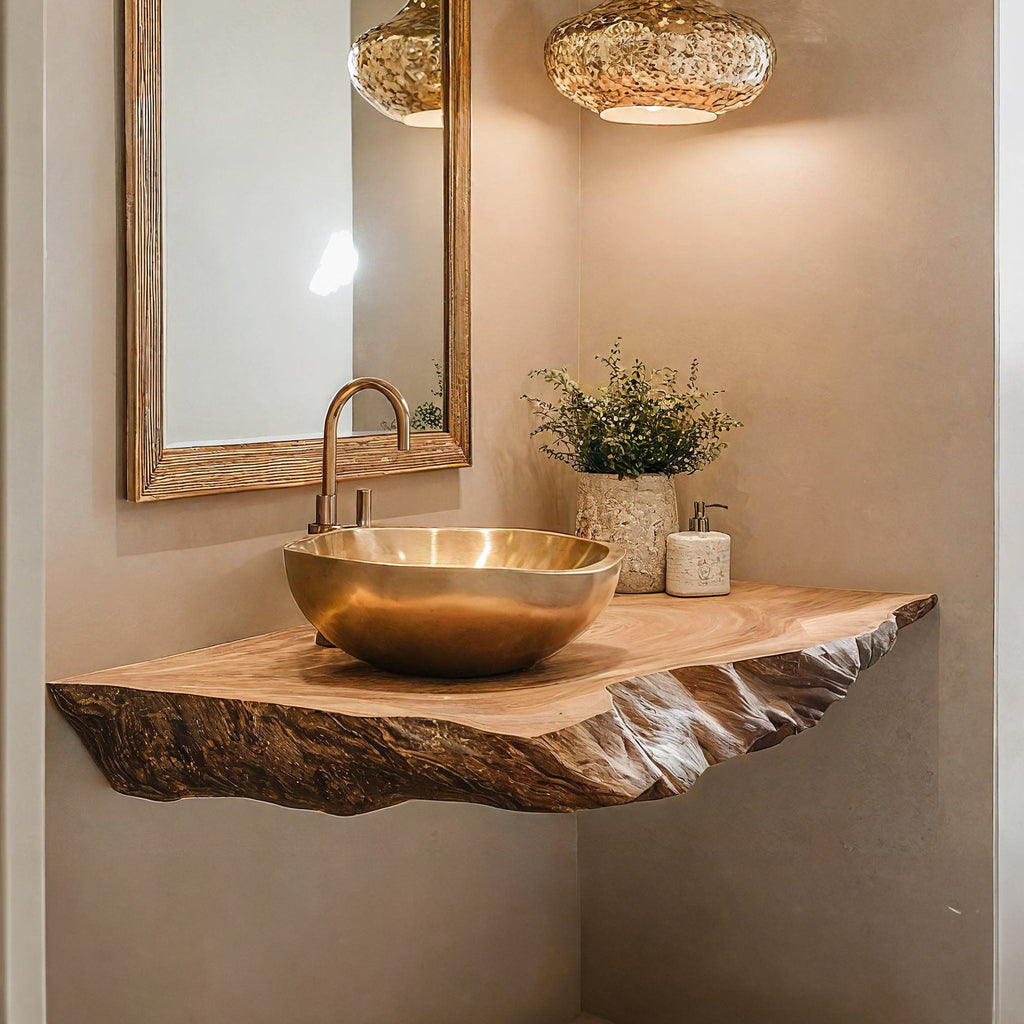 Live Edge Wood Bathroom Shelf, solid wood, built to order