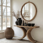 Living Edge Console Table Modern, solid wood, built to order