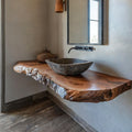 Handcrafted Counter Bathroom Vanity Shelf, solid wood, built to order