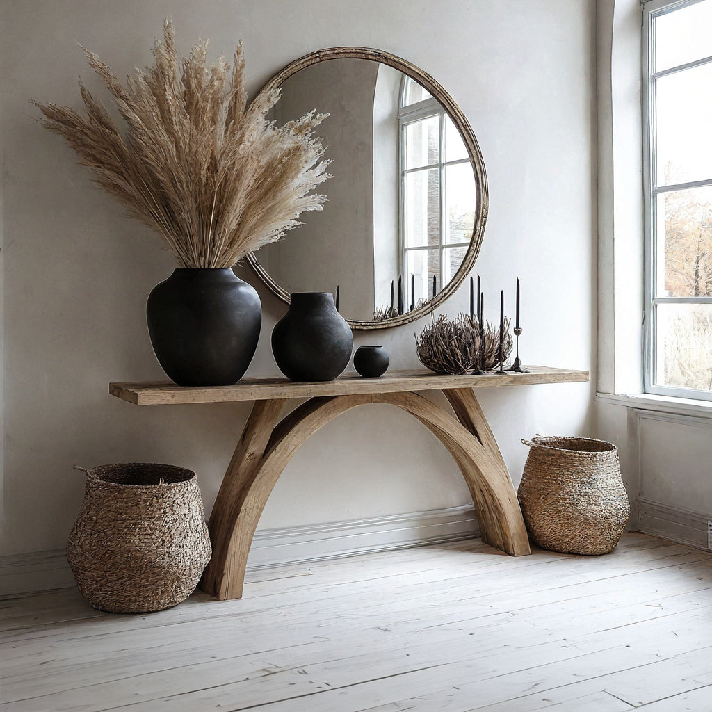 Wood Entryway Side Table Decor, solid wood, built to order