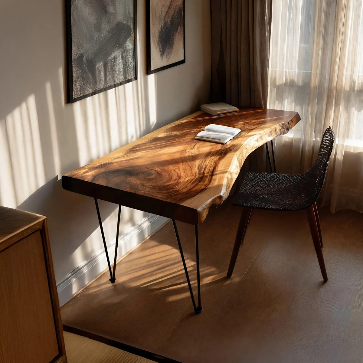 Live Edge Computer Modern Desk