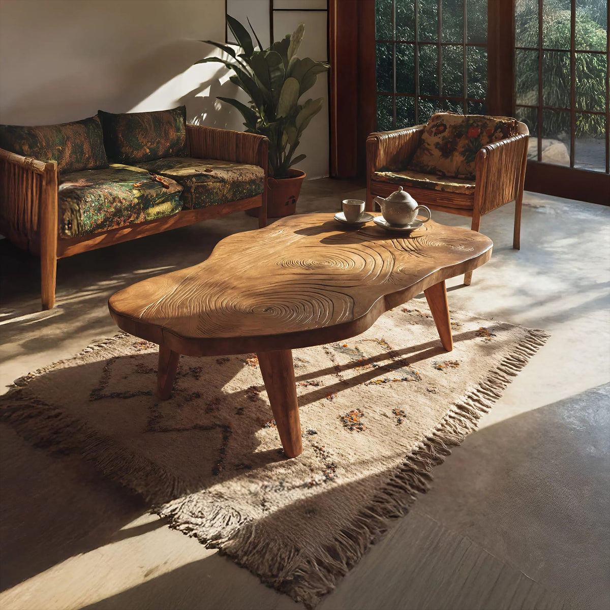 Handcrafted Irregular Table, solid wood, built to order