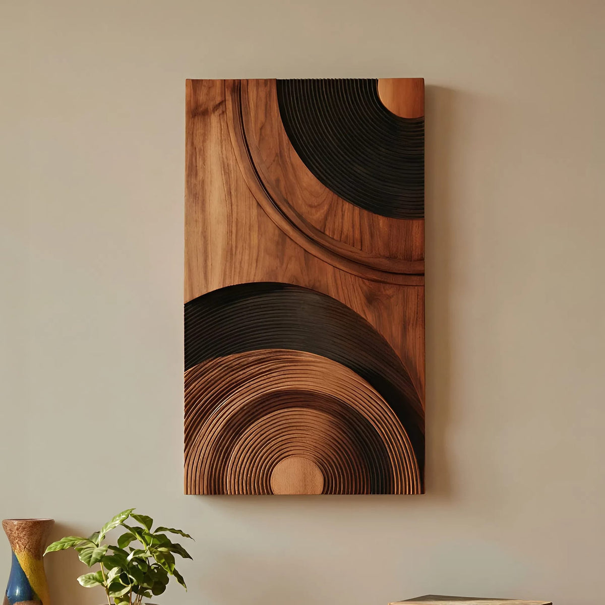 Mid Century Abstract Wood Wall Decor, solid wood, built to order