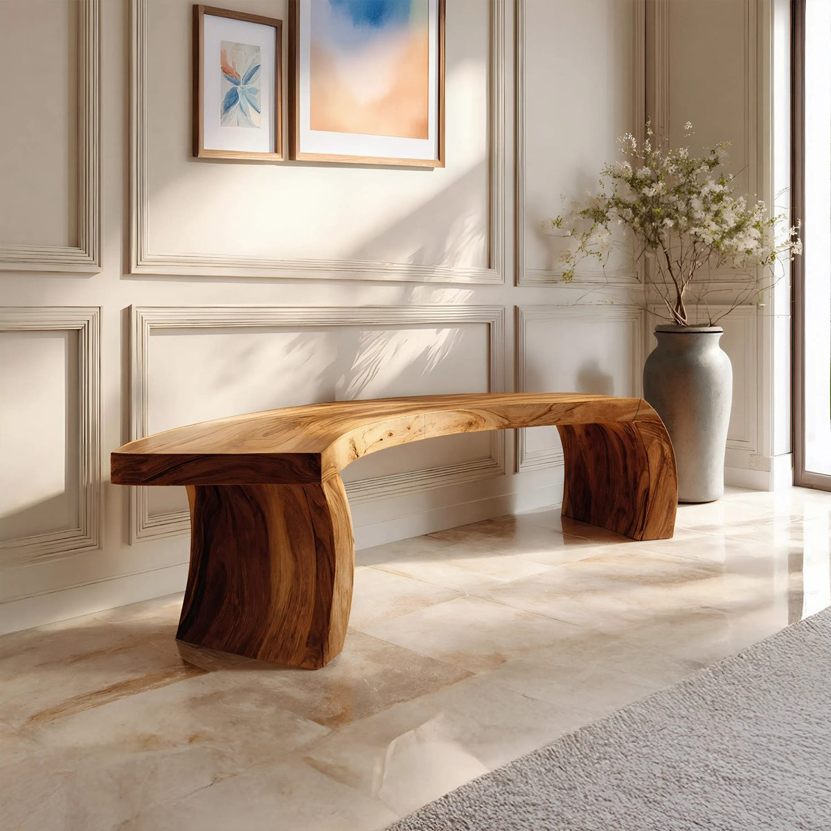 Live Edge Organic Dining Bench