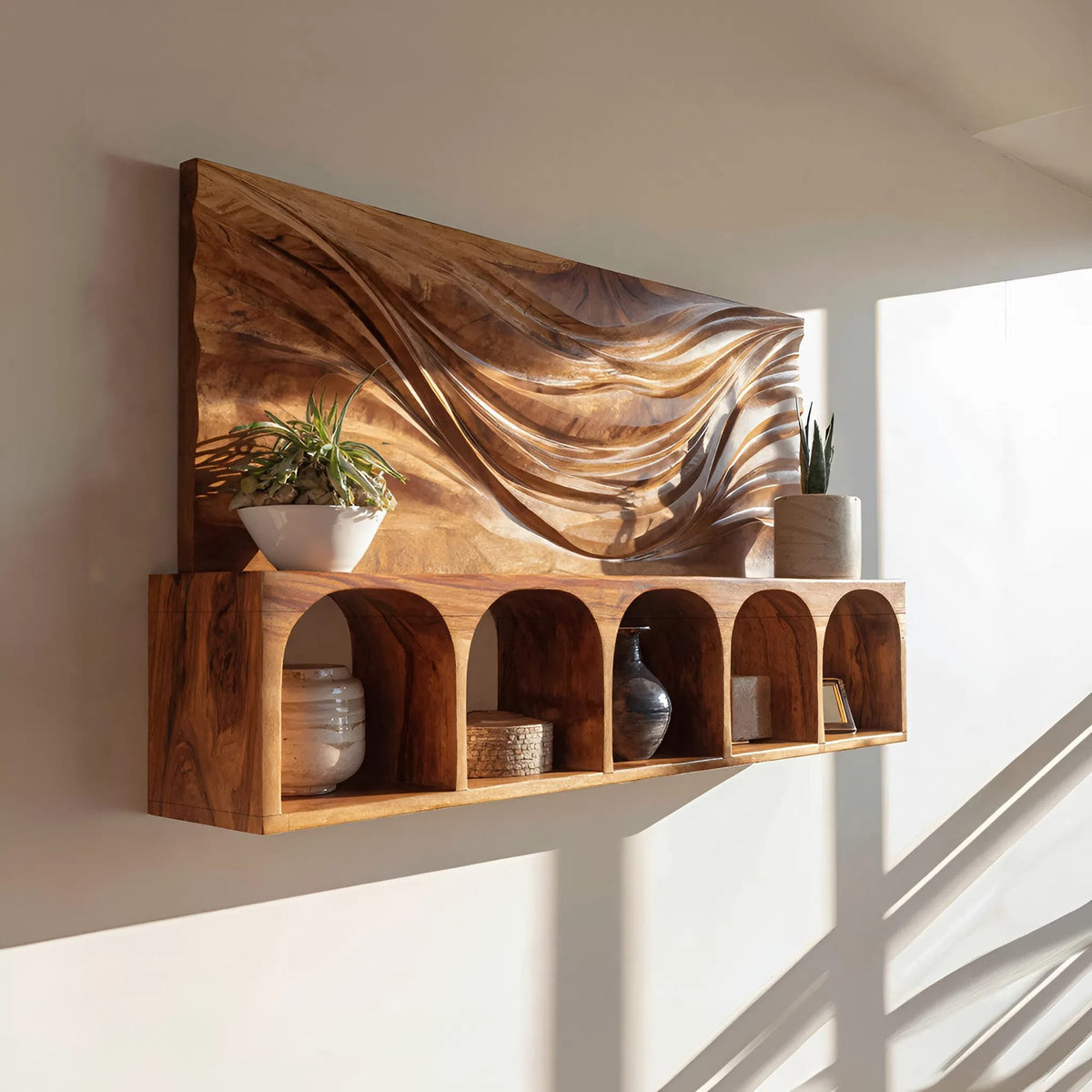 Mid Century Storage Floating Shelf