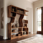 Artisan Carved Bookshelf, solid wood, built to order