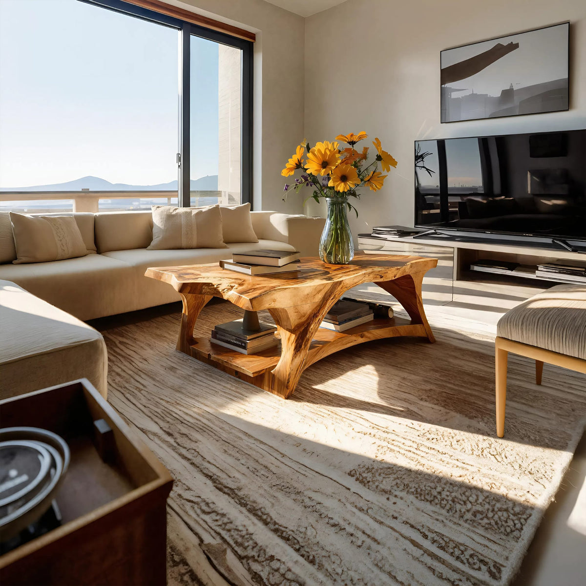Live Edge Legs Coffee Table