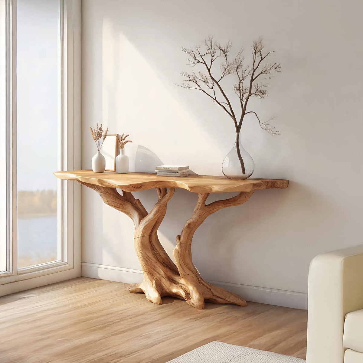 Modern Live Edge Sofa Console Table