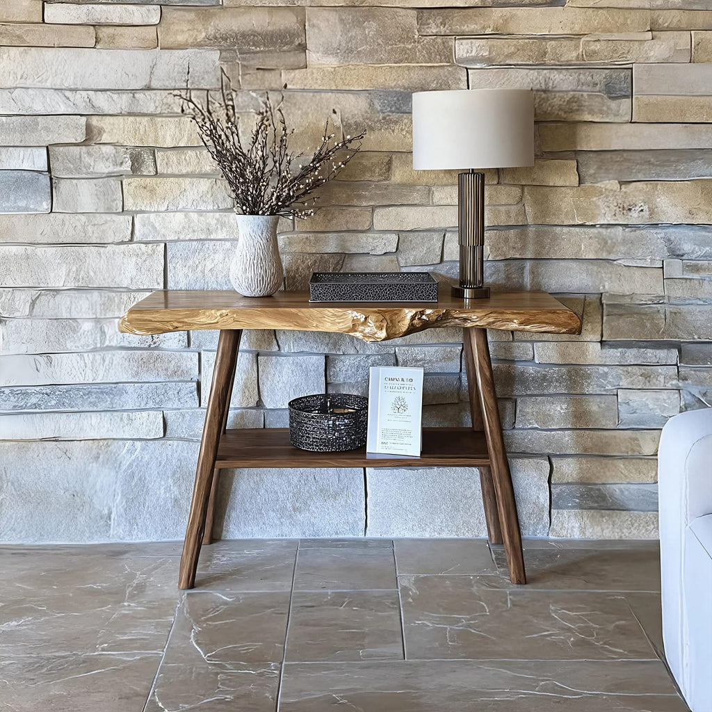 Live Edge Solid Foyer Console Table
