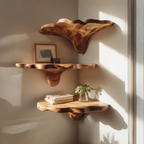 Live Edge Mushroom Shelf, solid wood, built to order