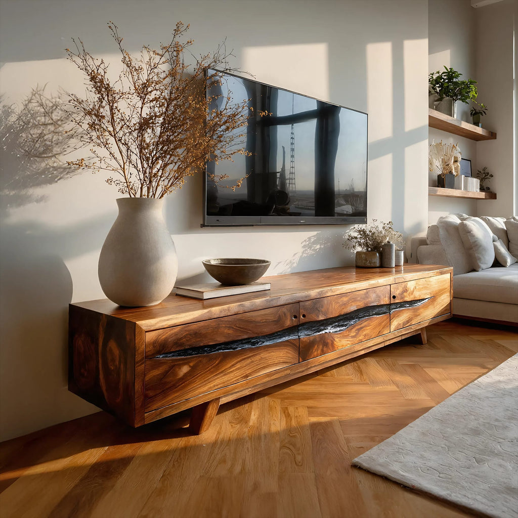 Farmhouse TV Console, solid wood, built to order