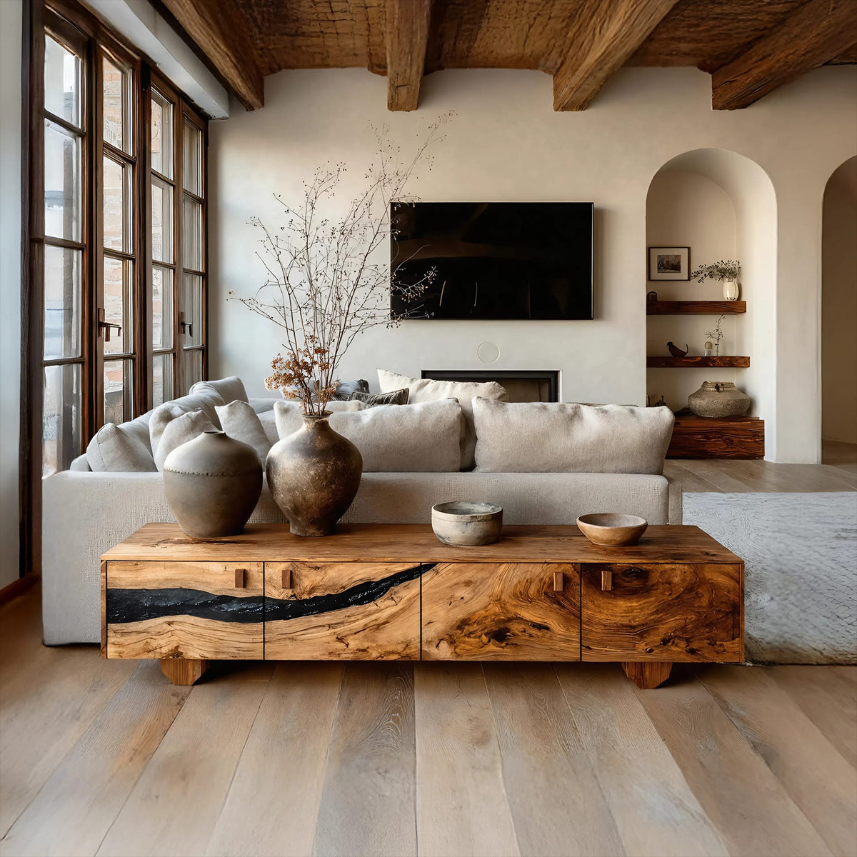 Live Edge Solid Entertainment TV Cabinet