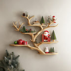 Branch Tree Shelf Floating Corner Shelf Mid Century, solid wood, built to order
