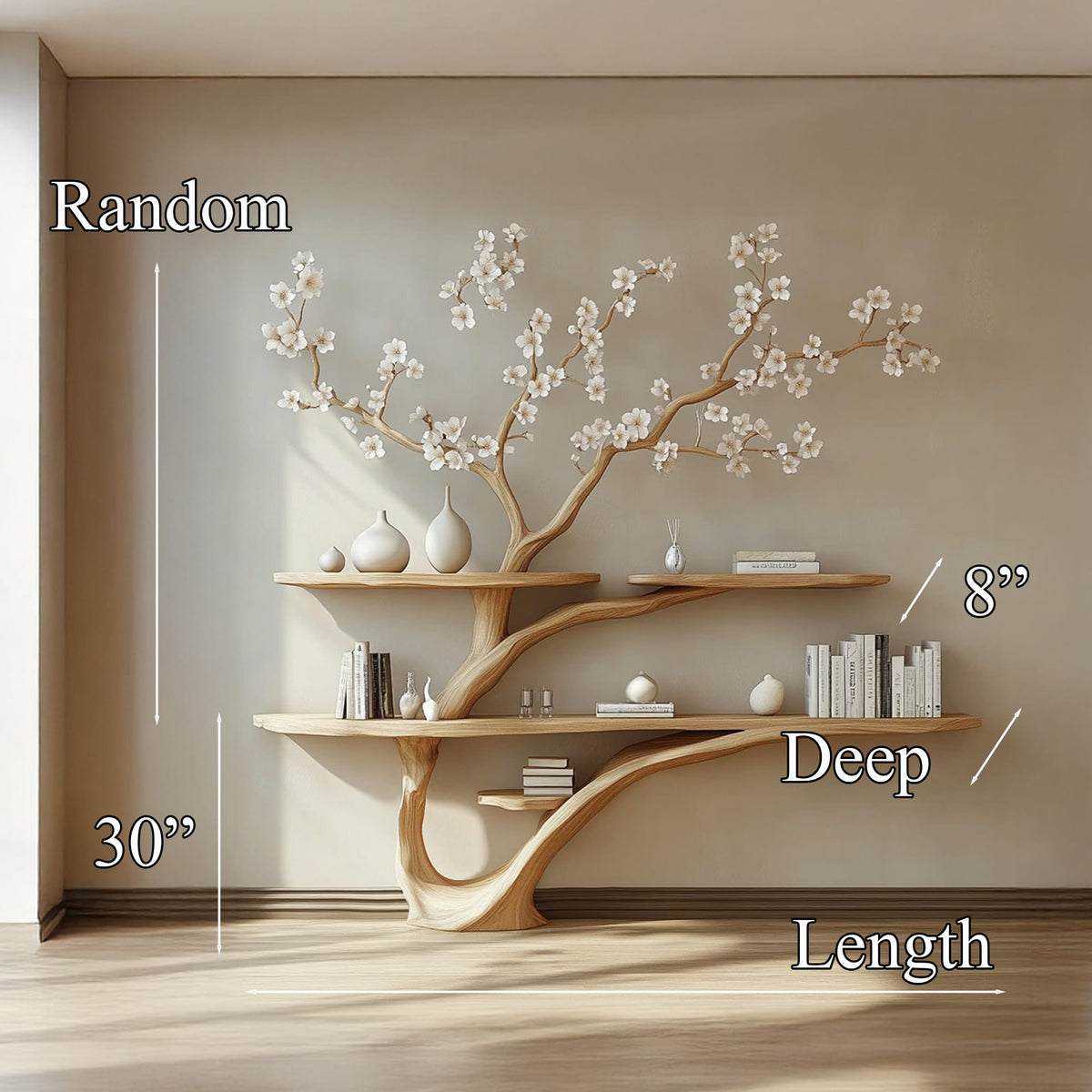 Handmade Tree Bookcase Bookcase Home Decor Gifts, solid wood, built to order