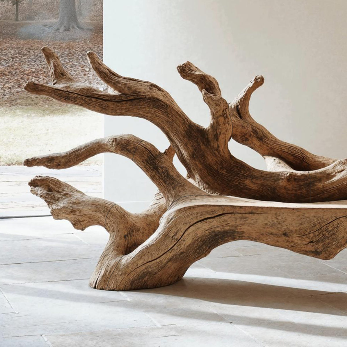 Handcrafted Branch Bench, solid wood, built to order