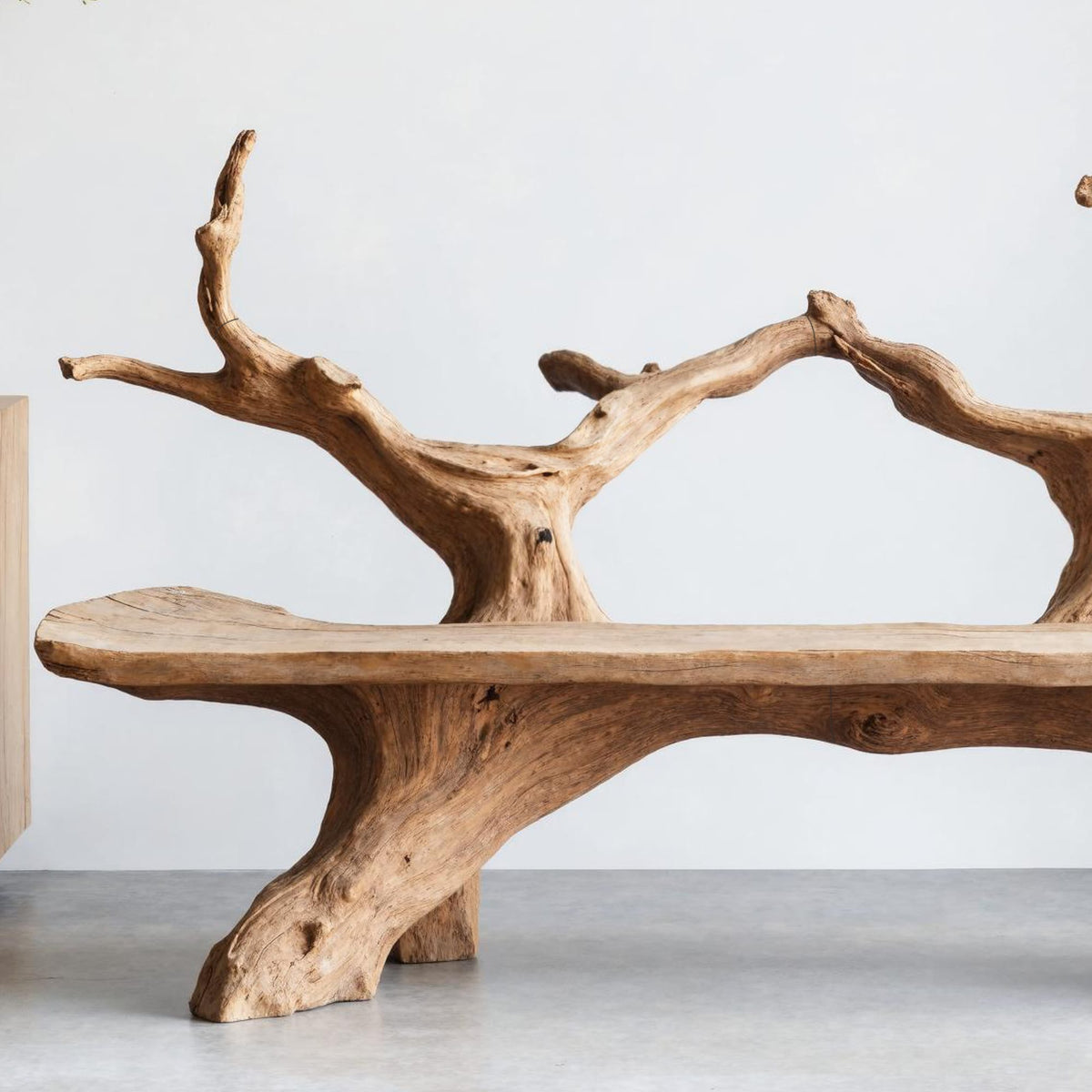 Mid Century Live Edge Bench, solid wood, built to order