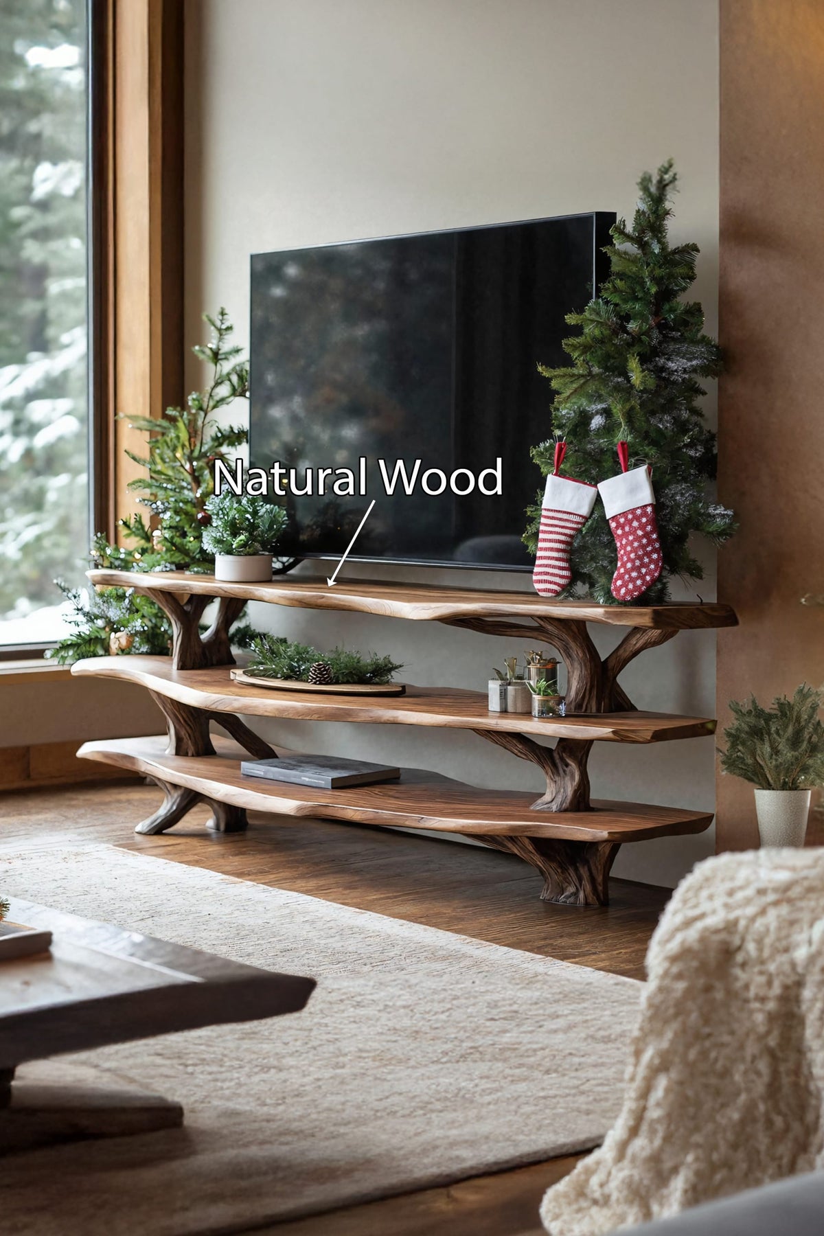 Modern Live Edge Entryway TV Cabinet