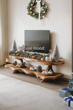 Mid Century Live Edge Credenza TV Cabinet