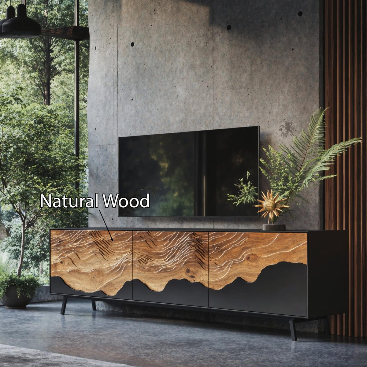 Handcrafted TV Console Table, solid wood, built to order