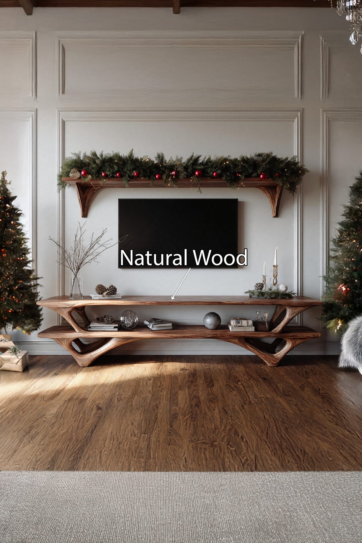 Live Edge Solid Media TV Cabinet