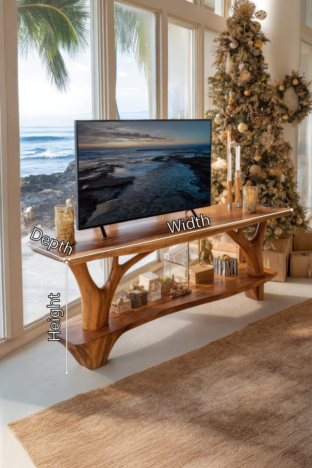 Live Edge Sofa Solid TV Cabinet