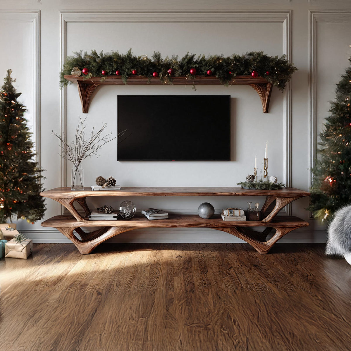 Live Edge Solid Media TV Cabinet